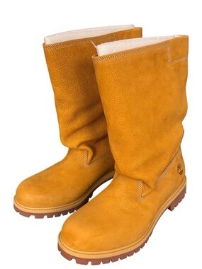 Telfar Men’s Wheat-Toned Pull-On Leather Boots